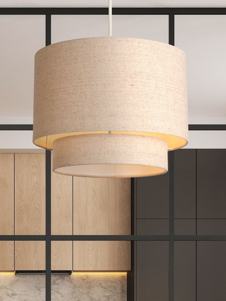 Searchlight Natural Gemini Drum Shade - Image 1 of 4