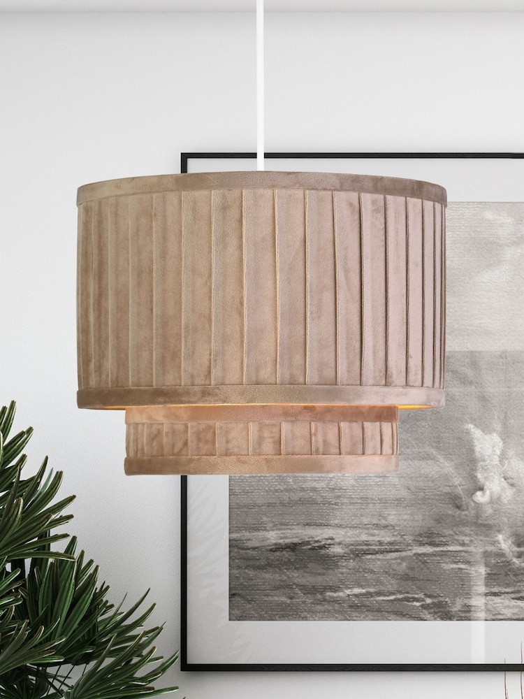 Searchlight Taupe Mink Wide Pleat Shade - Image 1 of 4