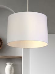 Searchlight White Glacier Cotton Drum Shade - Image 1 of 4