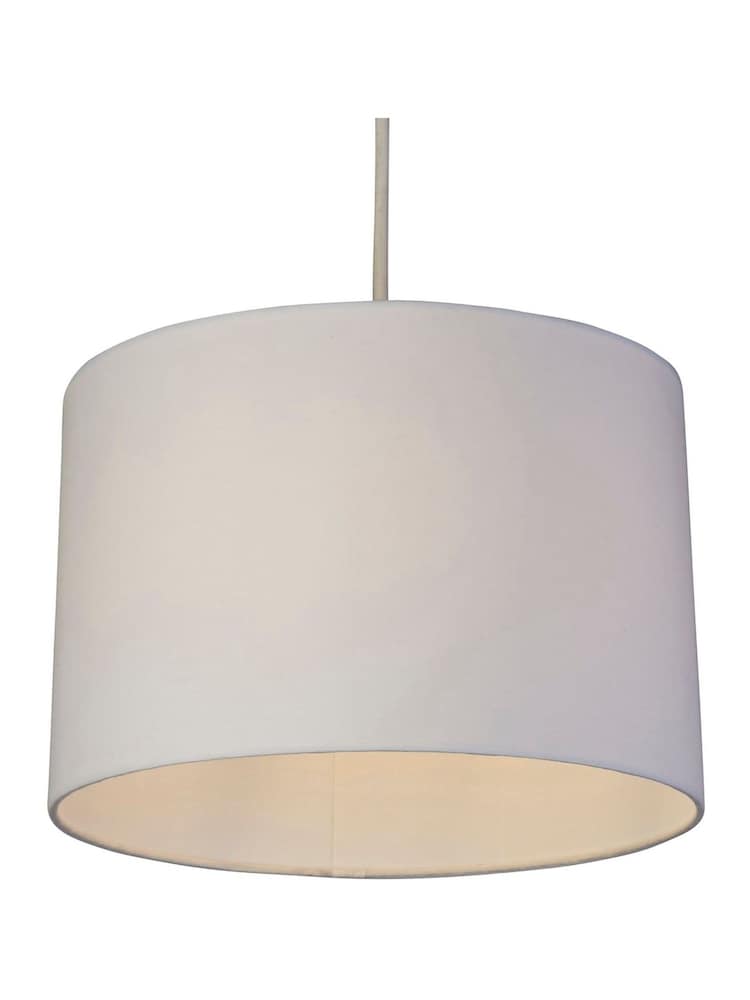 Searchlight White Glacier Cotton Drum Shade - Image 2 of 4