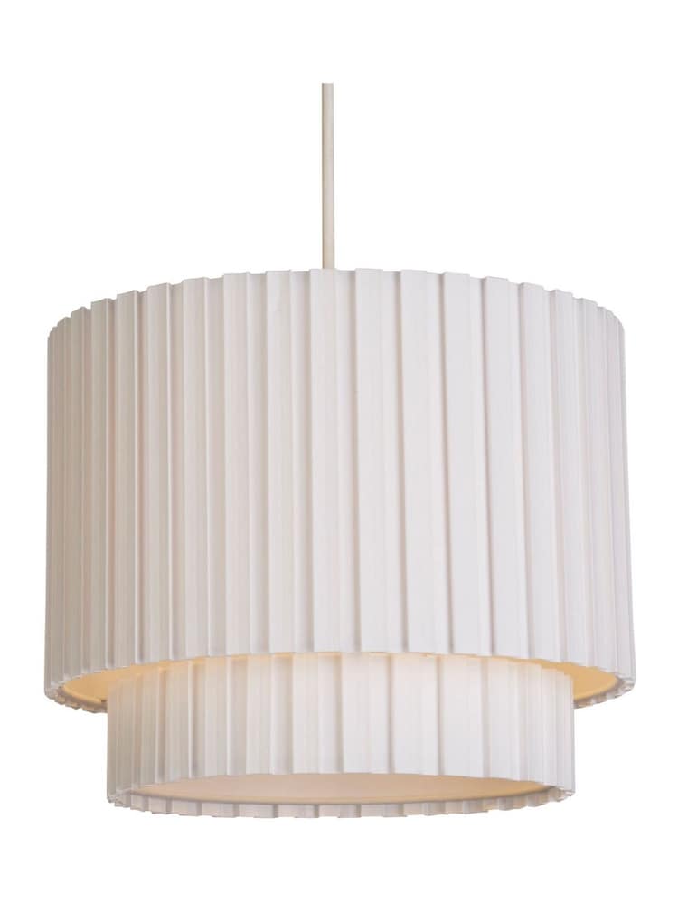 Searchlight White Alabaster Box Pleat Shade - Image 2 of 4