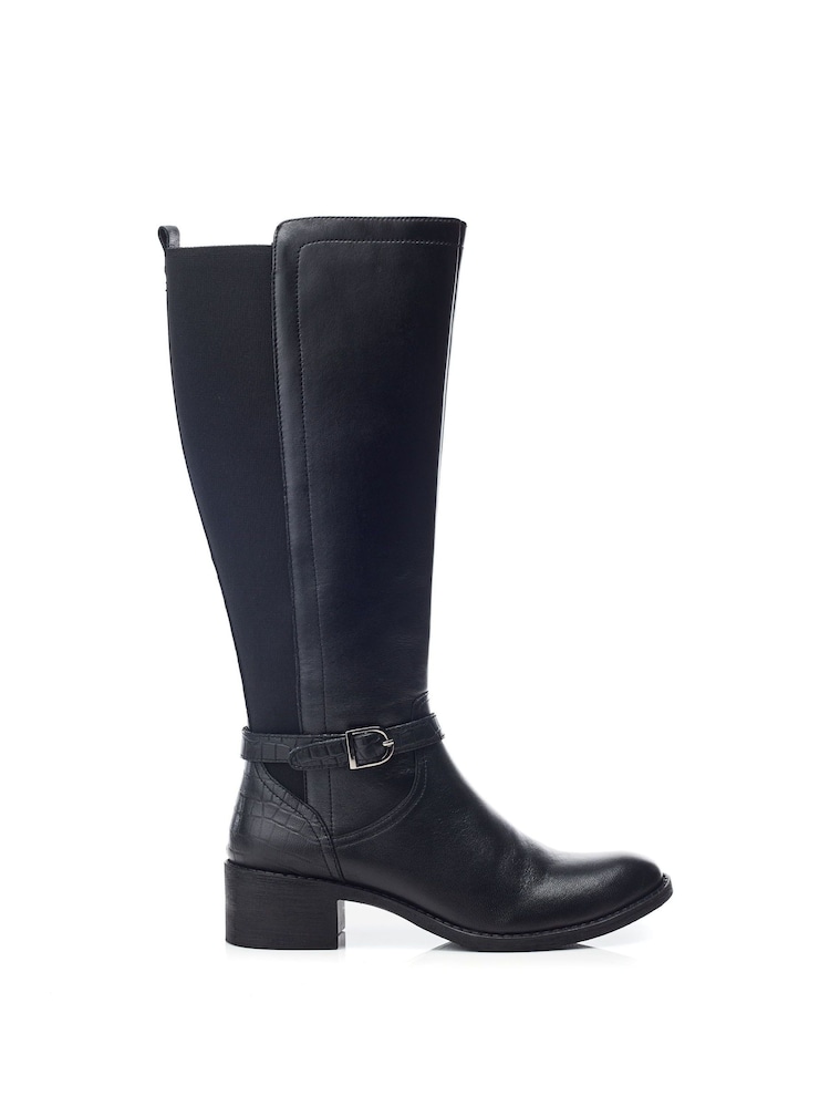 Moda in Pelle Radelle Buckle Detail Leather Riding Boots - Image 1 of 4