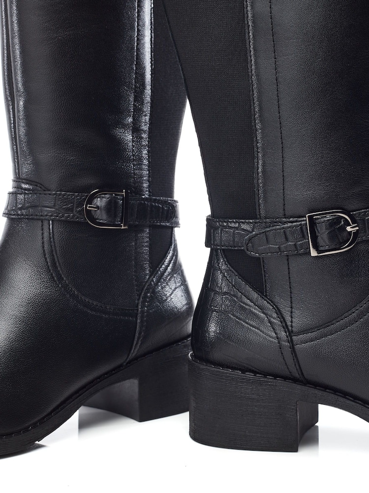 Moda in Pelle Radelle Buckle Detail Leather Riding Boots - Image 4 of 4