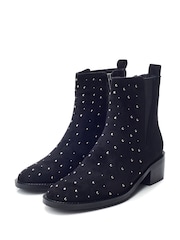 Moda in Pelle Pernelle Studded Front Detailed Smart Black Boots - Image 2 of 4
