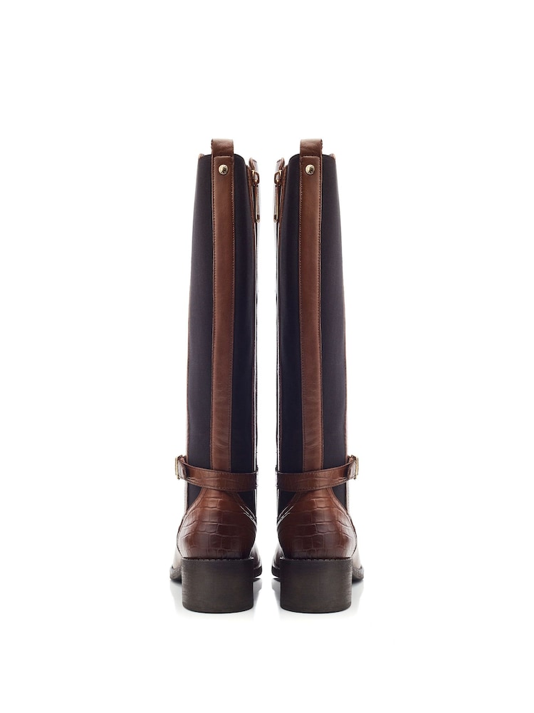 Moda in Pelle Radelle Buckle Detail Leather Riding Boots - Image 3 of 4