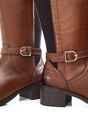 Moda in Pelle Radelle Buckle Detail Leather Riding Boots - Image 4 of 4