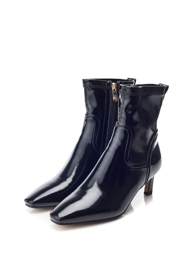 Moda in Pelle Petuniah Kitten Heel Smart Patent Chelsea Black Boots - Image 2 of 4