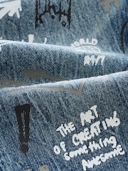 Graffiti All Over Print Mid Blue Wide Fit Authentic Jeans (3-16yrs) - Image 7 of 8
