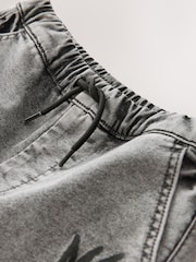Grey Graffiti Cargo Jeans With Elasticated Waist (3-16yrs) - Image 3 of 4