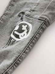 Grey Graffiti Cargo Jeans With Elasticated Waist (3-16yrs) - Image 4 of 4