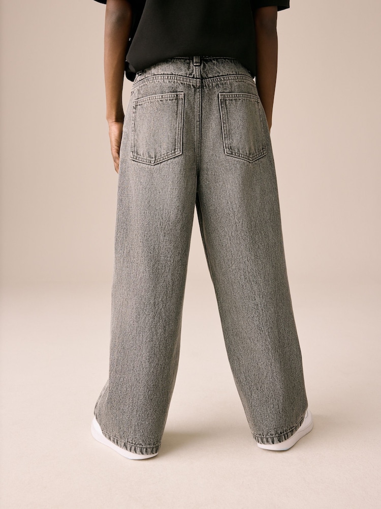 Dark Grey Super-wide Fit Authentic Jeans (3-16yrs) - Image 2 of 8 Dark Grey Super-wide Fit Authentic Jeans (3-16yrs) - Image 2 of 8