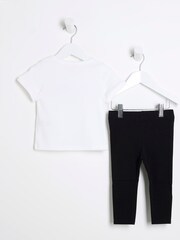 River Island White Girls Trio Bow 100% Cotton T-Shirt - Image 3 of 4
