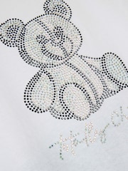 River Island White Girls Diamante Bear 100% Cotton Top And Leggings Set - Image 5 of 5