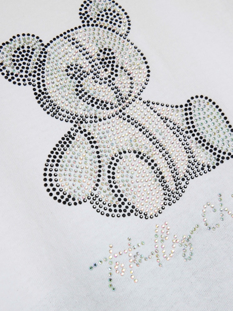 River Island White Girls Diamante Bear 100% Cotton Top And Leggings Set - Image 5 of 5 River Island White Girls Diamante Bear 100% Cotton Top And Leggings Set - Image 5 of 5