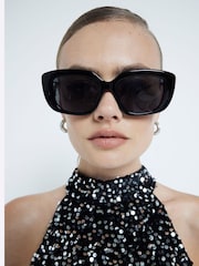 River Island Black Velvet Halter Sequin Detail Midi Dress - Image 4 of 7