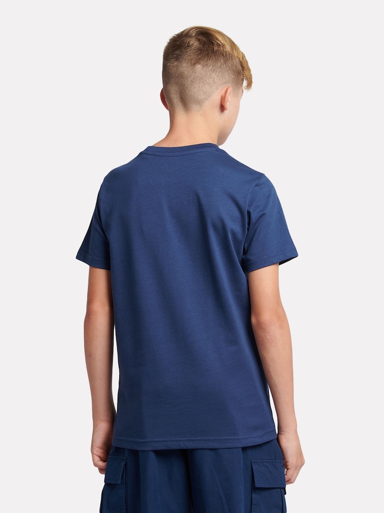 New Balance Light Blue Kids Jersey Stacked 100% Cotton Logo T-Shirt - Image 3 of 8