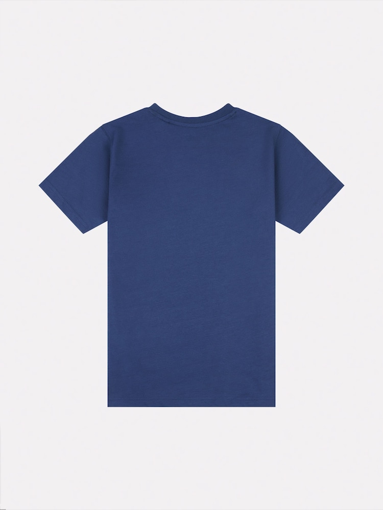 New Balance Light Blue Kids Jersey Stacked 100% Cotton Logo T-Shirt - Image 7 of 8