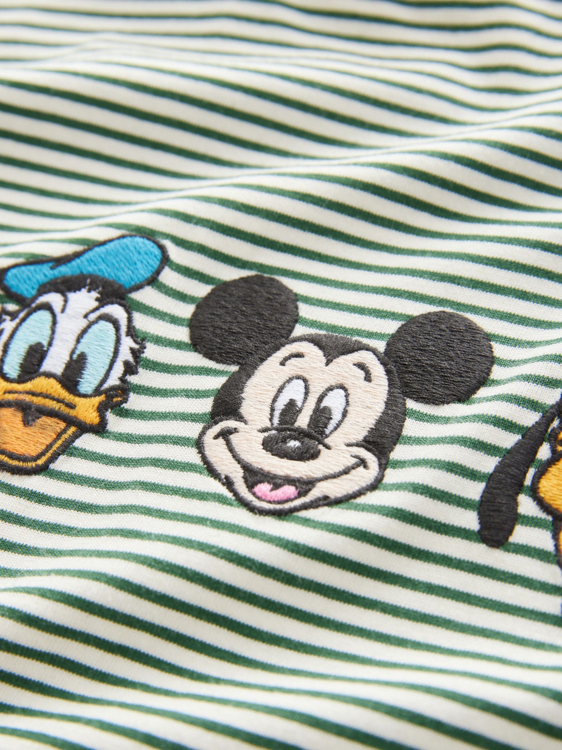 Buy Green Stripe Mickey Mouse Short Sleeve T-Shirt (3mths