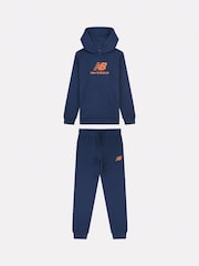 Azul marino - New Balance Boys Brush Back Stacked Logo Hoodie Set - Imagen 1 de 5