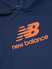 Azul marino - New Balance Boys Brush Back Stacked Logo Hoodie Set - Imagen 4 de 5
