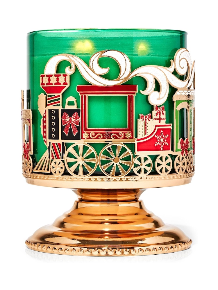 Bath & Body Works Holiday Train Sleeve 3Wick Candle Holder - Image 1 of 1 Bath & Body Works Holiday Train Sleeve 3Wick Candle Holder - Image 1 of 1