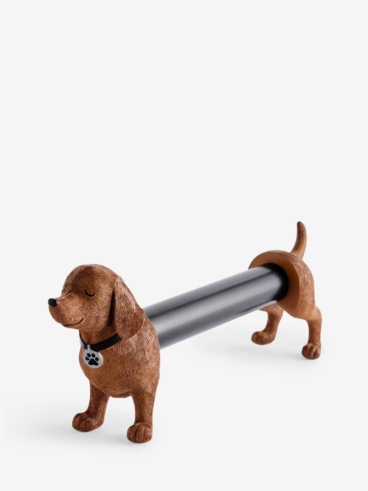 Brown Sausage Dog Kitchen Roll Holder - Image 1 of 1 Brown Sausage Dog Kitchen Roll Holder - Image 1 of 1
