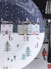 12 Piece Navy Christmas Winter Scene Dinner Set - Image 3 of 4