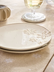 Set of 2 Natural Christmas Snowflake Side Plates - Image 2 of 4