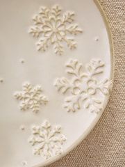 Set of 2 Natural Christmas Snowflake Side Plates - Image 3 of 4