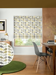 Orla Kiely Seagrass and Duckegg Blue Scribble Stem Made to Measure 100% Cotton Roman Blind - Image 1 of 6