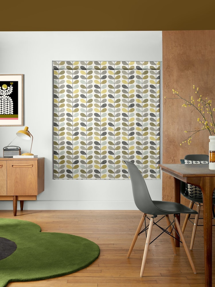 Orla Kiely Seagrass and Duckegg Blue Scribble Stem Made to Measure 100% Cotton Roman Blind - Image 2 of 6