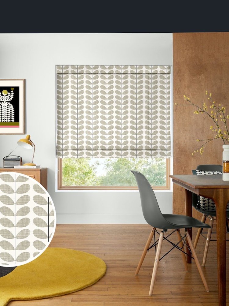 Orla Kiely Grey Scribble Stem Made to Measure 100% Cotton Roman Blind - Image 1 of 6