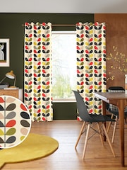 Orla Kiely Tomato Red Multi Stem Made to Measure 100% Cotton Curtains - Image 1 of 9