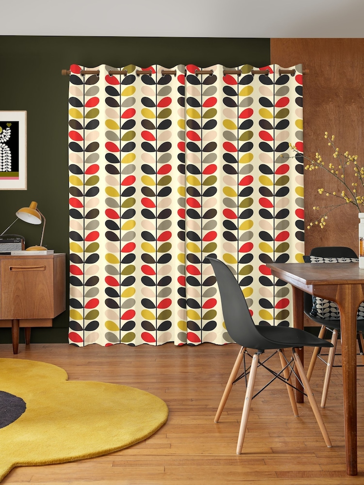 Orla Kiely Tomato Red Multi Stem Made to Measure 100% Cotton Curtains - Image 2 of 9