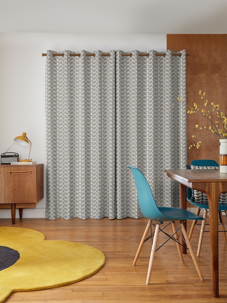 Orla Kiely Silver Linear Stem Made to Measure Curtains - Image 2 of 10
