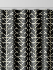 Orla Kiely Cool Grey Linear Stem Made to Measure 100% Cotton Curtains - Image 8 of 9