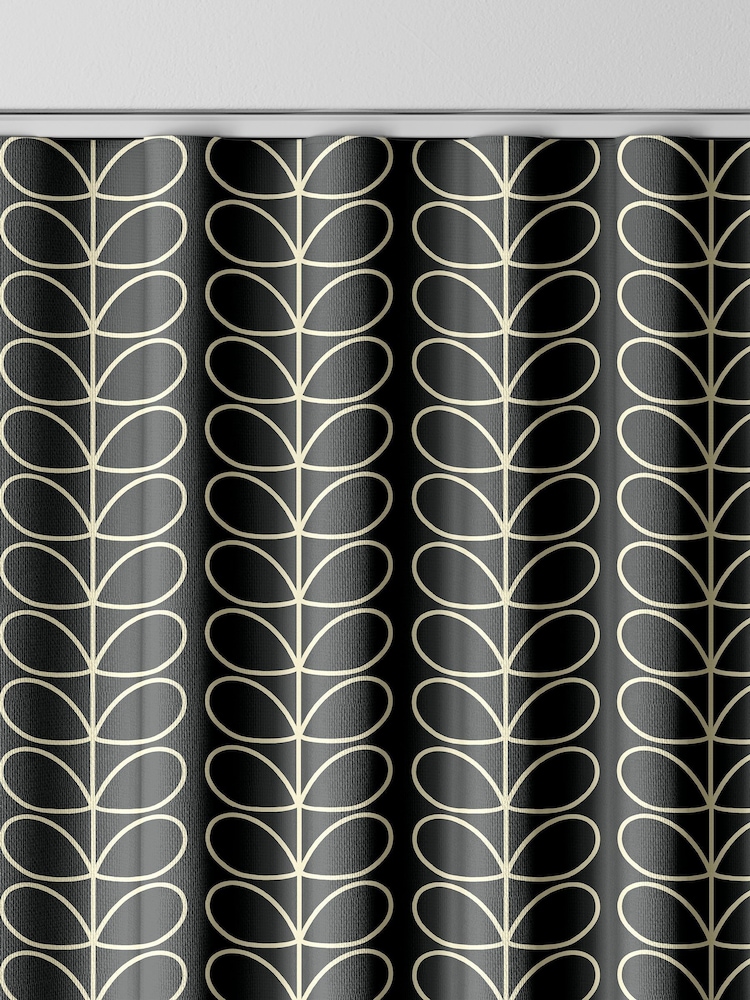 Tende Orla Kiely Linear Stem Con Occhielli, Motivo Balena, Blu, Larghezza 167 Cm X Lunghezza 228 Cm - Fodera In Cotone E Poliestere, Oscuranti - 4