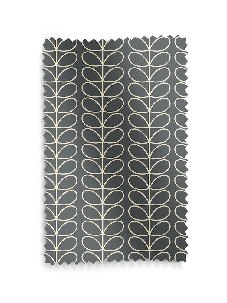 Orla Kiely Cool Grey Linear Stem Made to Measure 100% Cotton Curtains - Image 9 of 9