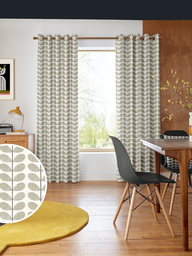 Orla Kiely Grey Scribble Stem Made to Measure Curtains - Image 1 of 9