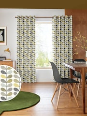 Orla Kiely Seagrass and Duckegg Blue Scribble Stem Made to Measure 100% Cotton Curtains - Image 1 of 9