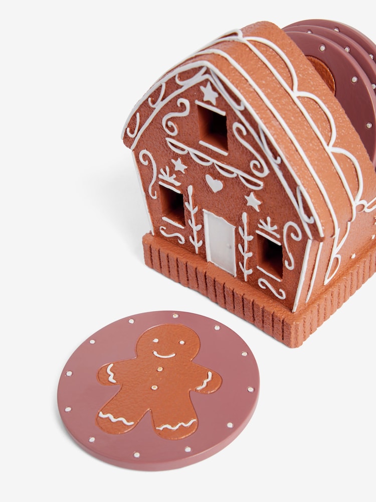 Set of 4 Natural Gingerbread Light Up Coasters - Image 3 of 3