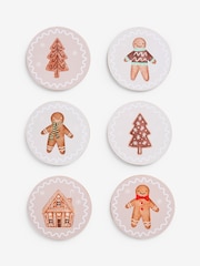 Set of 6 Natural Christmas Gingerbread Corkback Coasters - Image 1 of 1