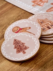 Set aus 6 weihnachtlichen Lebkuchen-Korken-Untersetzern - Bild 2 von 4