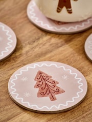Set aus 6 weihnachtlichen Lebkuchen-Korken-Untersetzern - Bild 3 von 4