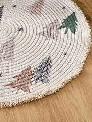 Green Set of 4 Scandi Christmas Tree Fringe Placemats - Image 3 of 4