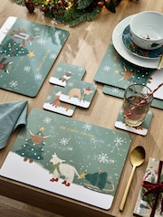 Set of 4 Christmas Hamish Corkback Placemats and Coasters Set - Slika 1 iz 4