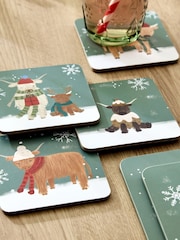 Set of 4 Christmas Hamish Corkback Placemats and Coasters Set - Slika 3 iz 4