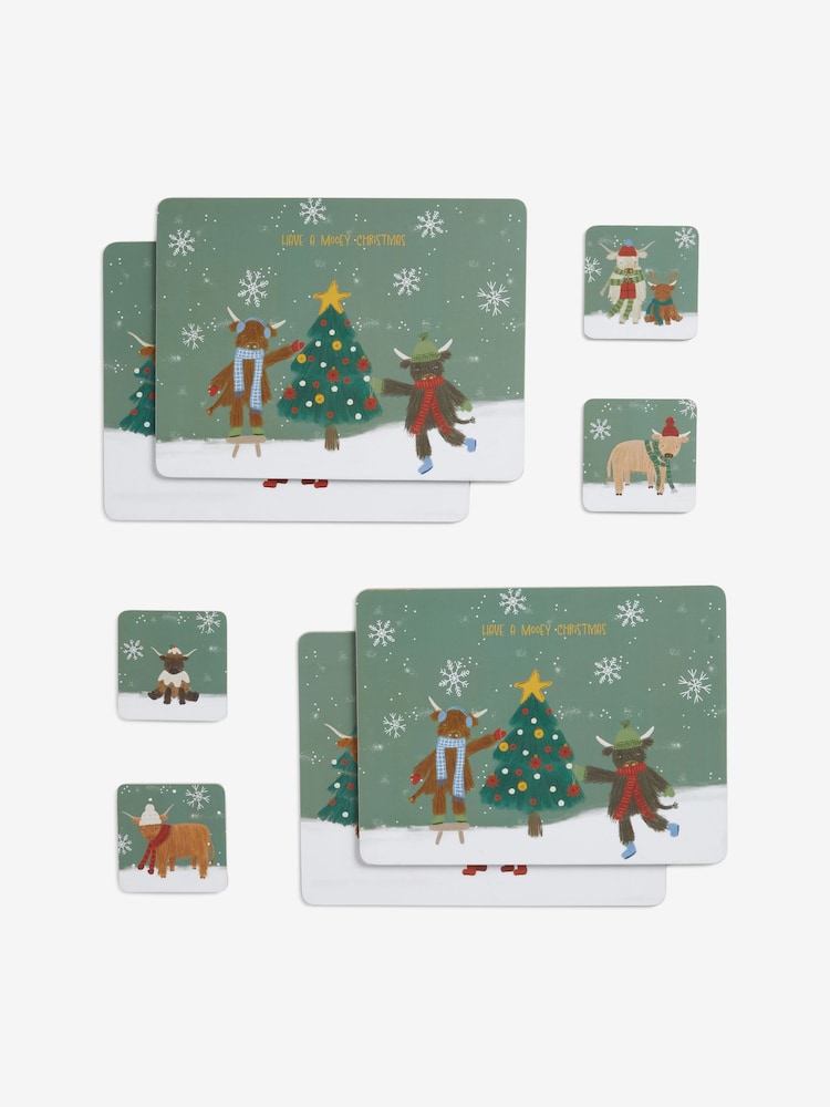 Set of 4 Christmas Hamish Corkback Placemats and Coasters Set - Slika 4 iz 4