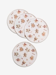 Set of 4 Natural Christmas Gingerbread Printed Pom Placemats - Image 3 of 3