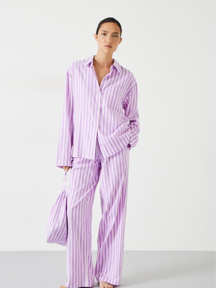 Hush Purple Luella Brushed Twill Pyjamas - Image 1 of 5